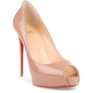 Christian Louboutin New Very Prive 120 Patent Leather Size 36.5 Platform Nude